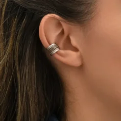 Best Noor thin ear cuff earrings - silver Bagues D'oreille