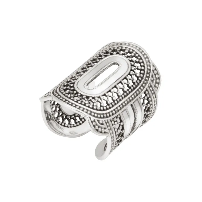 Sale Noor wide adjustable ring - silver Bagues Ajustables|Bagues Grandes Tailles