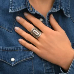 Sale Noor wide adjustable ring - silver Bagues Ajustables|Bagues Grandes Tailles