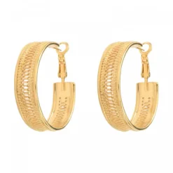 Online Noor wide hoop earrings - gold Créoles
