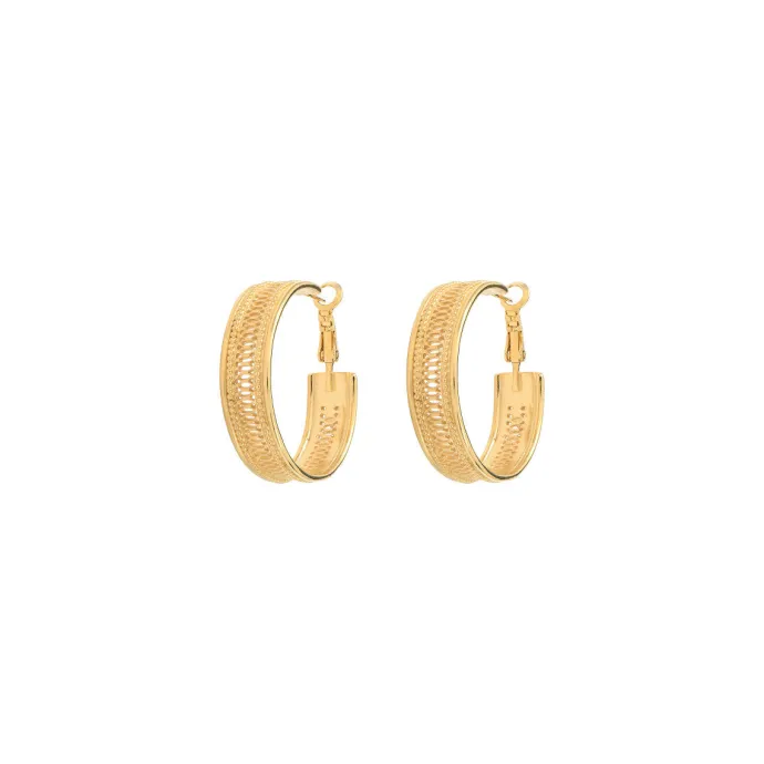 Online Noor wide hoop earrings - gold Créoles