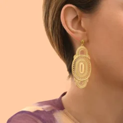 Discount Noor wide stud earrings for pierced ears - gold Percées / Tiges
