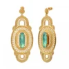 Online Noor wide stud earrings - green Percées / Tiges