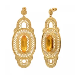 Clearance Noor wide stud earrings - yellow Percées / Tiges