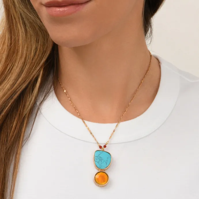 Hot Noto Adjustable Pendant Necklace - Turquoise Sautoirs & Colliers Longs|Pendentifs Et Médailles