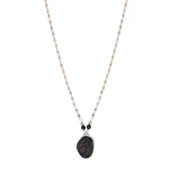 Discount Noto Adjustable Pendant Necklace - Black Sautoirs & Colliers Longs|Pendentifs Et Médailles