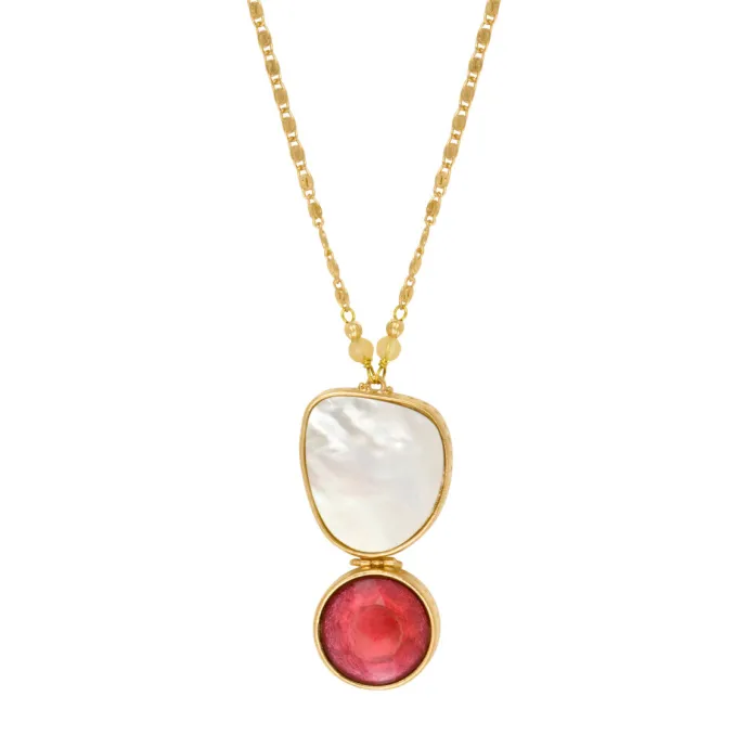 Outlet Noto Adjustable Pendant Necklace - Red Sautoirs & Colliers Longs|Pendentifs Et Médailles