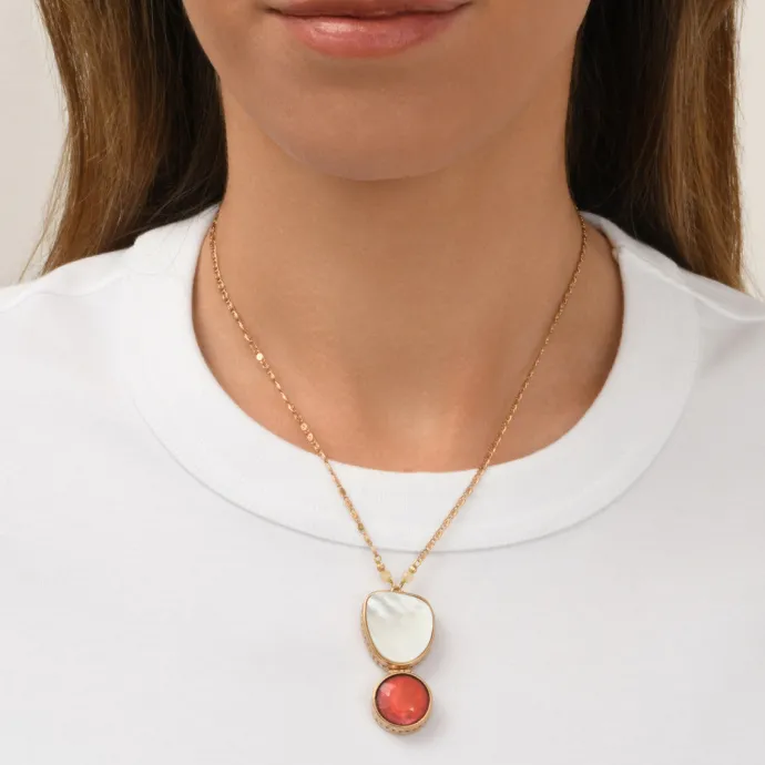 Outlet Noto Adjustable Pendant Necklace - Red Sautoirs & Colliers Longs|Pendentifs Et Médailles