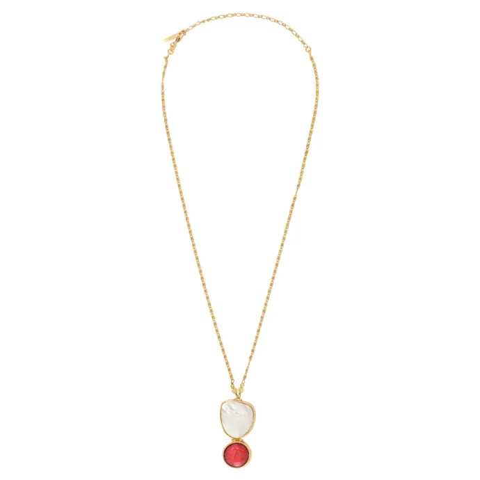 Outlet Noto Adjustable Pendant Necklace - Red Sautoirs & Colliers Longs|Pendentifs Et Médailles
