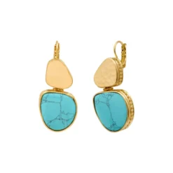 Outlet Noto dangle sleeper earrings - turquoise Dormeuses|Longues / Pendantes