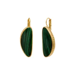 Online Noto large sleeper earrings - green Dormeuses