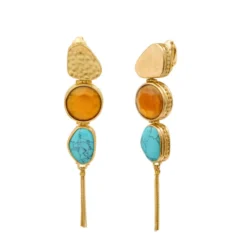 Best Noto long clip-on earrings - turquoise Clips