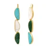 New Noto long sleeper earrings - green and turquoise Dormeuses