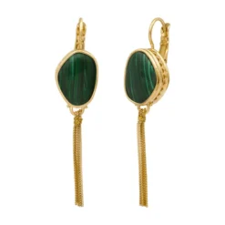 Sale Noto long sleeper earrings - green Dormeuses