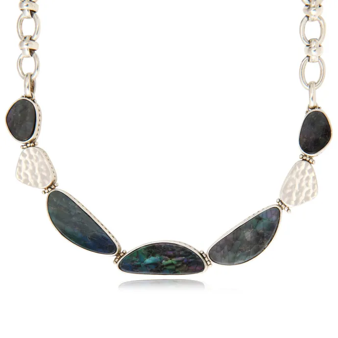 Discount Noto necklace - grey and black Plastrons
