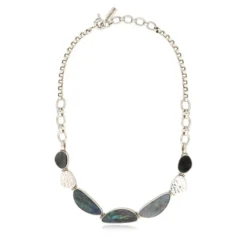 Discount Noto necklace - grey and black Plastrons