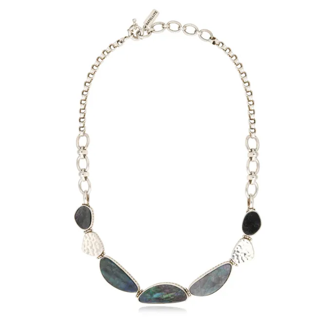 Discount Noto necklace - grey and black Plastrons