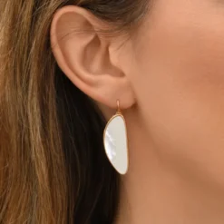 Discount Noto oblong sleeper earrings - mother-of-pearl Dormeuses