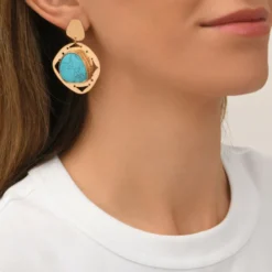 Hot Noto pierced stud earrings - turquoise Percées / Tiges
