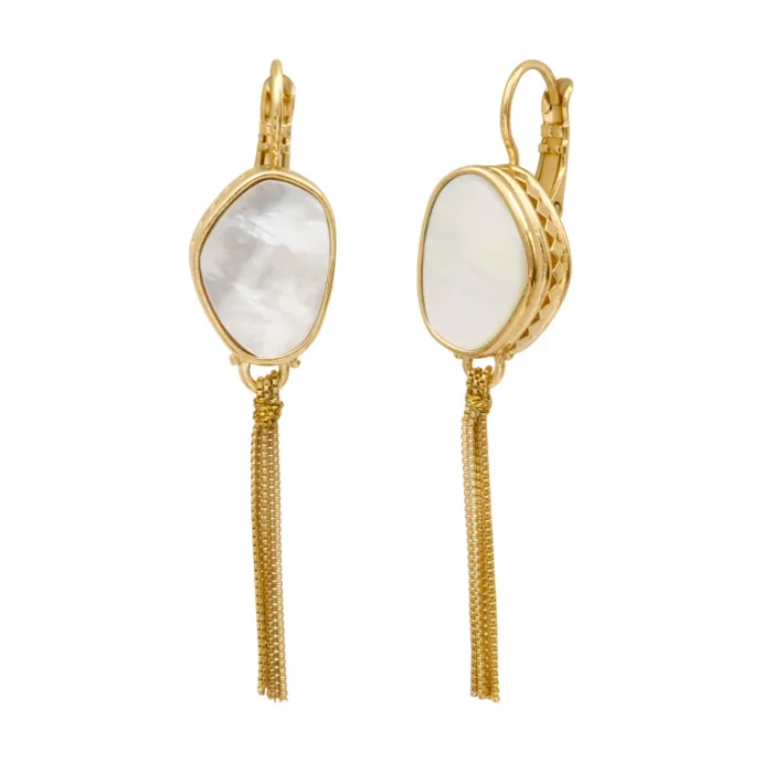 Clearance Noto sleeper drop earrings - mother-of-pearl Dormeuses|Longues / Pendantes