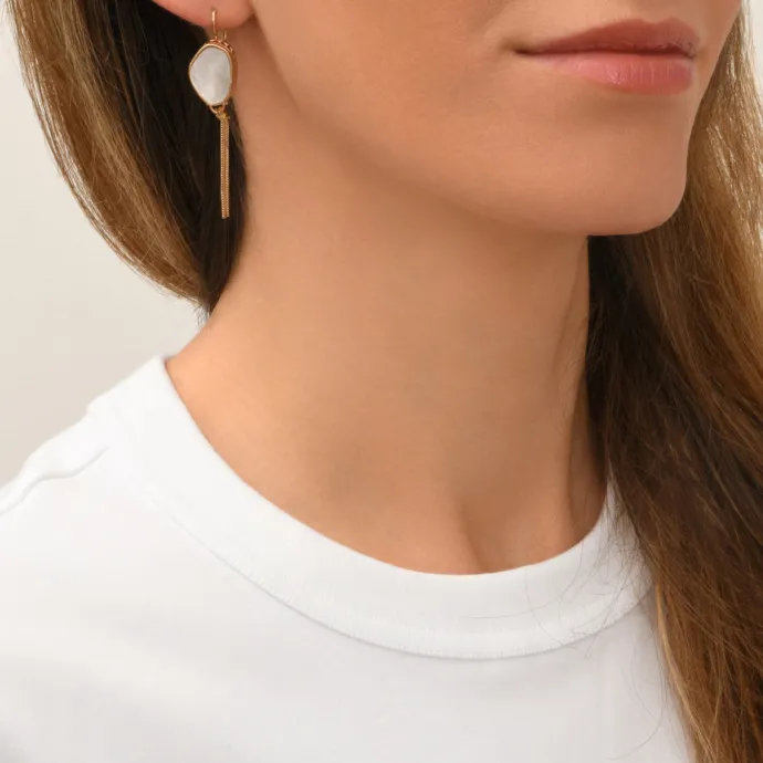 Clearance Noto sleeper drop earrings - mother-of-pearl Dormeuses|Longues / Pendantes