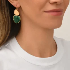 Online Noto sleeper earrings - green Dormeuses