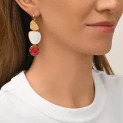 Outlet Noto sleeper earrings - red Dormeuses