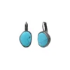 New Noto sleeper earrings - ruthenium turquoise Dormeuses