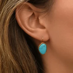 Outlet Noto sleeper earrings - turquoise Dormeuses