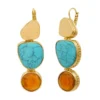 Hot Noto sleeper earrings - turquoise and orange Dormeuses