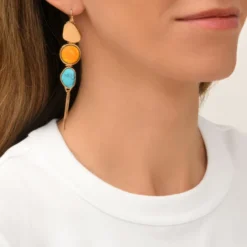 Discount Noto tassel sleeper earrings - turquoise Dormeuses