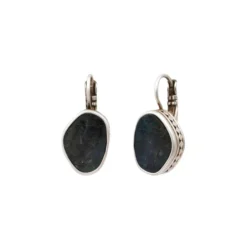 Noto thin sleeper earrings - black Dormeuses