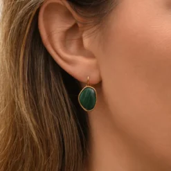 Online Noto thin sleeper earrings - green Dormeuses