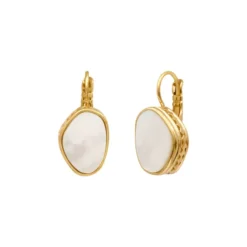 Noto thin sleeper earrings - mother-of-pearl Dormeuses