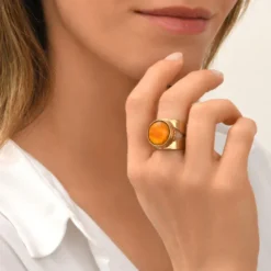 Noto wide adjustable ring - orange Bagues Grandes Tailles
