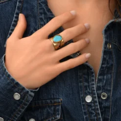 Discount Noto wide medium adjustable ring - turquoise Bagues Ajustables|Bagues Grandes Tailles