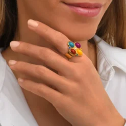 Outlet Océane Adjustable Wide Ring – Multicolored Bagues Ajustables|Bagues Grandes Tailles