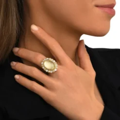 Best Océane medium oval adjustable ring – white Bagues Ajustables