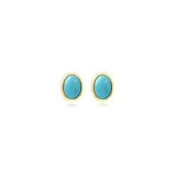 Discount Océane oval pierced stud earrings – turquoise Percées / Tiges