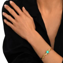 Online Océane thin bangle bracelet – turquoise Joncs