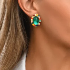 Online Oceane clip-on earrings – turquoise Clips