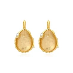 Hot Oceane drop sleeper earrings – white Dormeuses