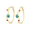 Best Oceane hoop earrings – turquoise and red Créoles