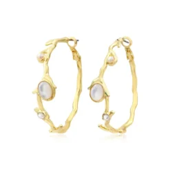 Clearance Oceane hoop earrings – white Créoles