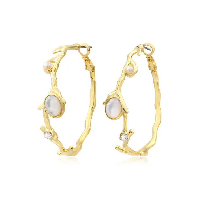 Clearance Oceane hoop earrings – white Créoles
