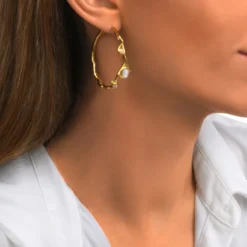 Clearance Oceane hoop earrings – white Créoles