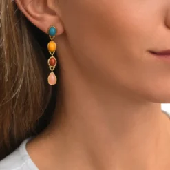 Clearance Oceane long pierced stud earrings – multicoloured Percées / Tiges