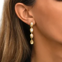 Discount Oceane long pierced stud earrings – white Percées / Tiges