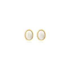 Hot Oceane oval pierced stud earrings – white Percées / Tiges