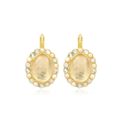 Outlet Oceane oval sleeper earrings – white Dormeuses